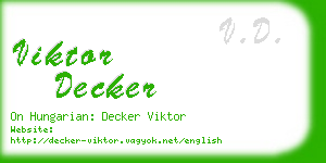 viktor decker business card